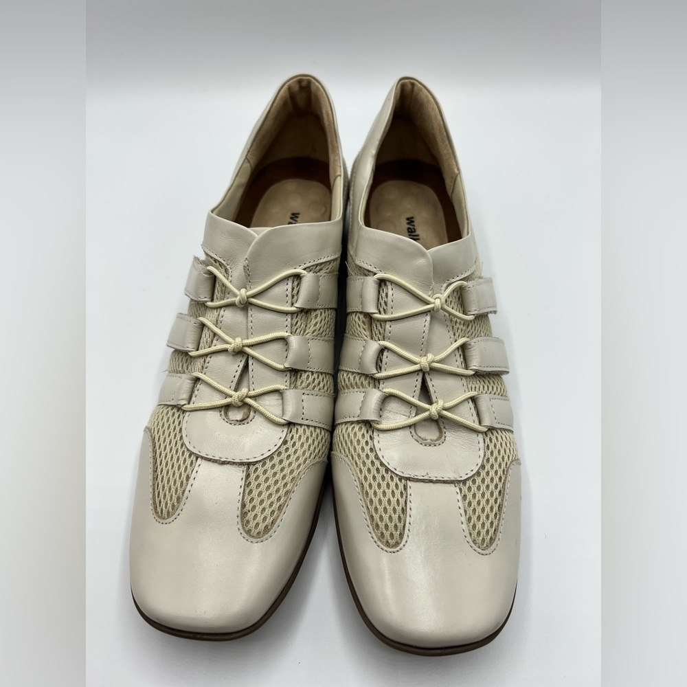 Walking Cradles Women's Beige Lace-Detail Comfort Sneakers
